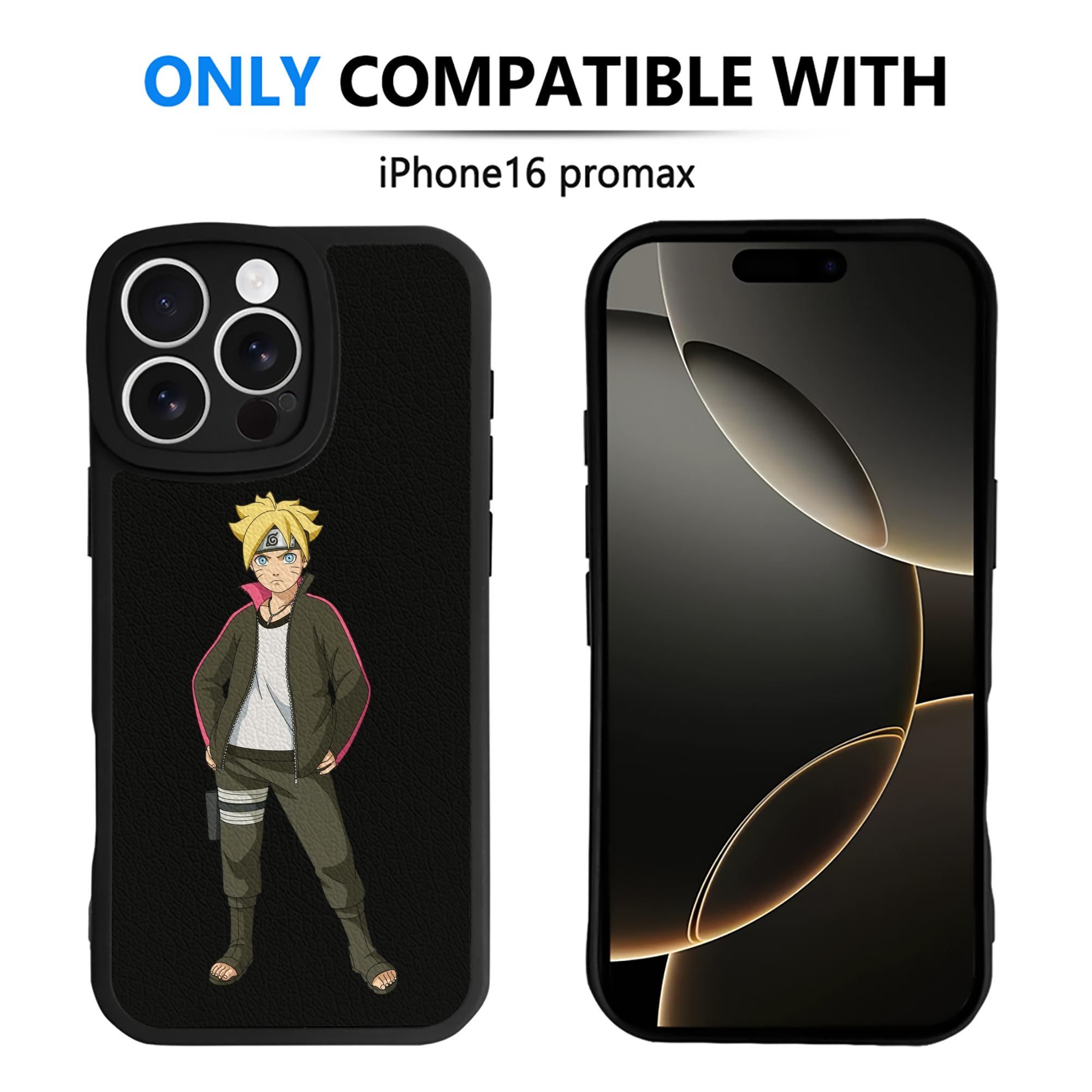 （画像用） NARUTO -ナルト- うずまき ボルト Uzumaki Boruto 【iPhone 16シリーズ対応】シリコンスマホケース（レザー調） 材質：シリコン